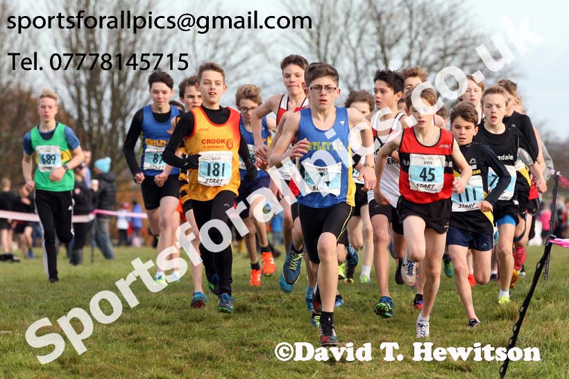 Boys under-13s 2017 Start Fitness North Eastern Harrier League, Aykley Heads, Durham. Photo:  David T. Hewitson/Sports for All Pics